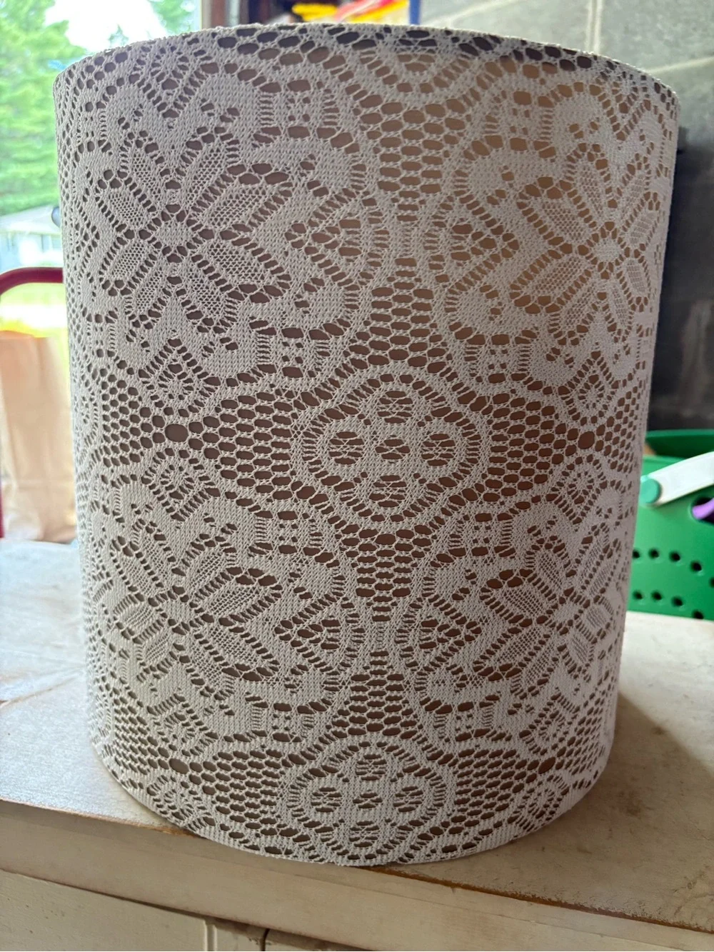 Pier 1 Cream Lace-Pattern Lantern